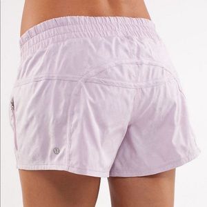 Lululemon lilac floral tracker shorts size 4